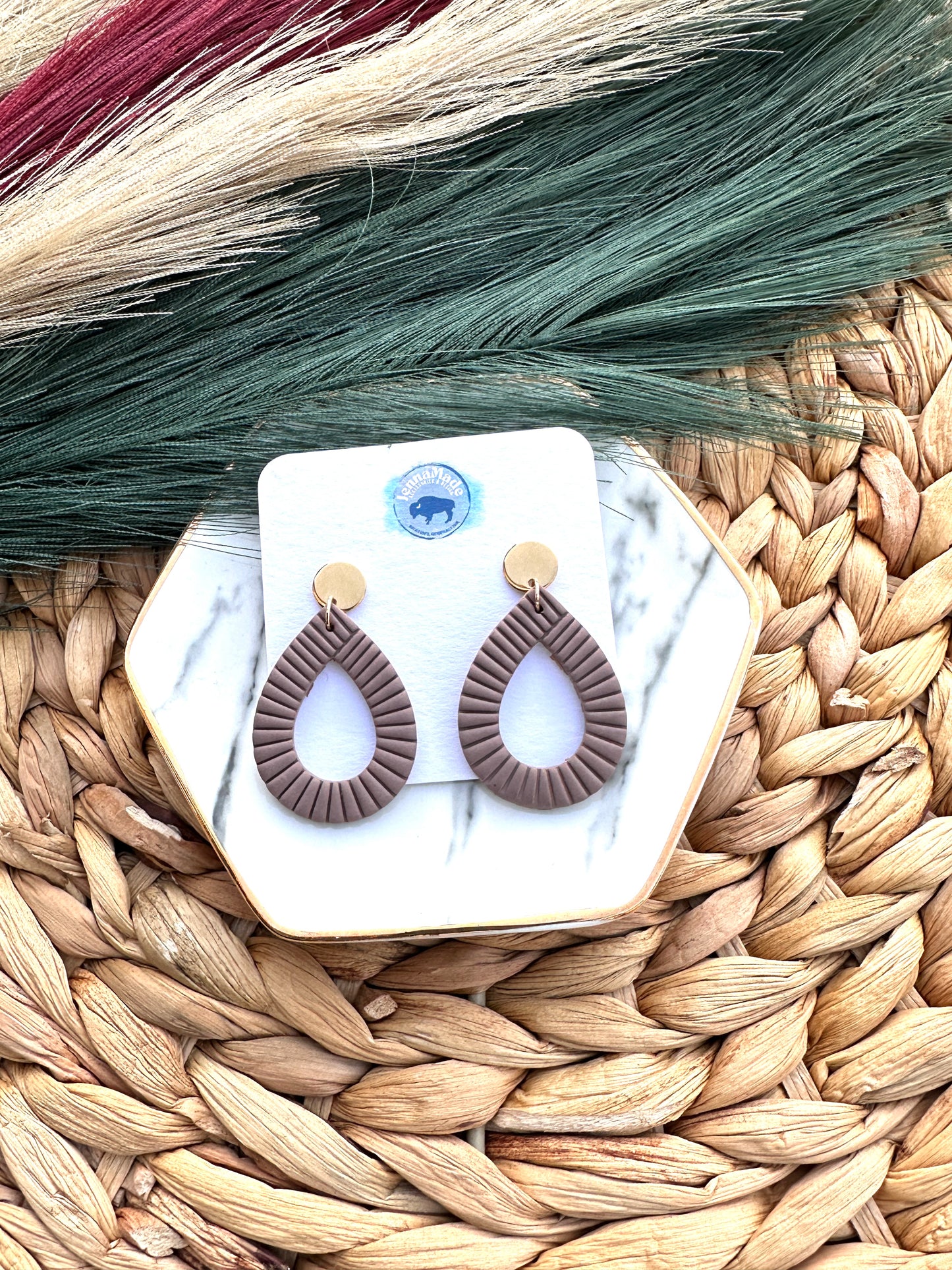 Ribbed Teardrop Earrings