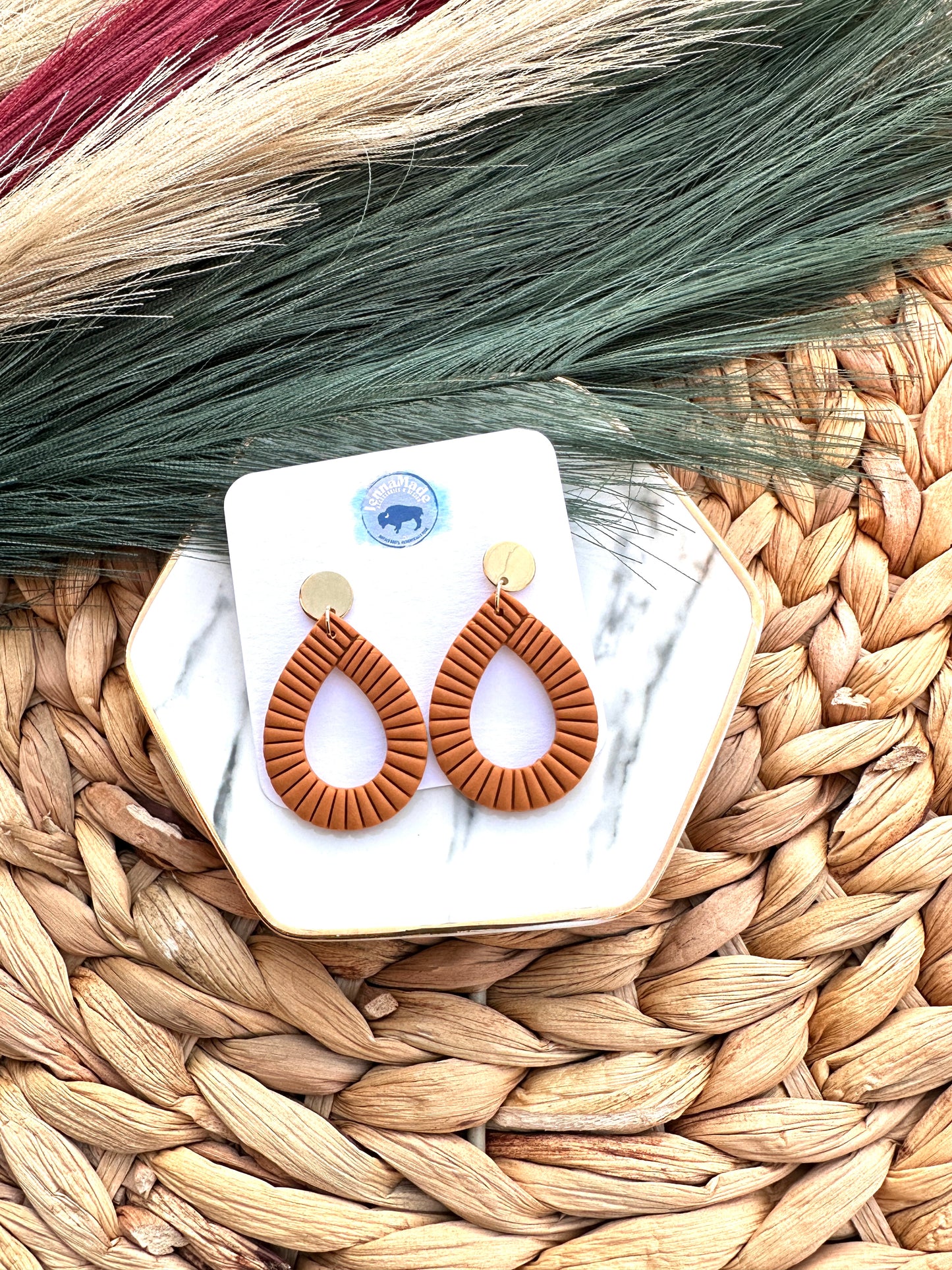 Ribbed Teardrop Earrings