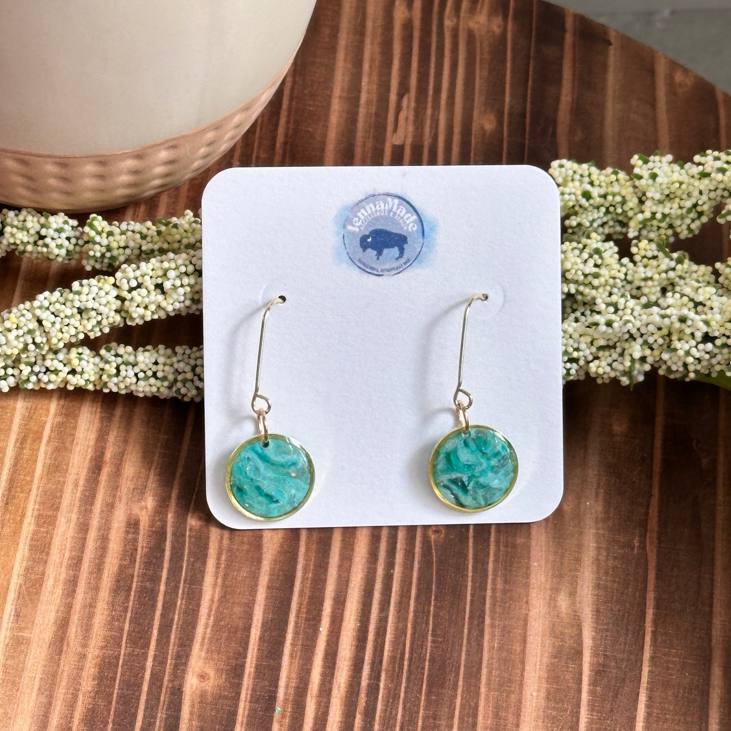 Faux Raw Emerald Ellie Dangle Earrings