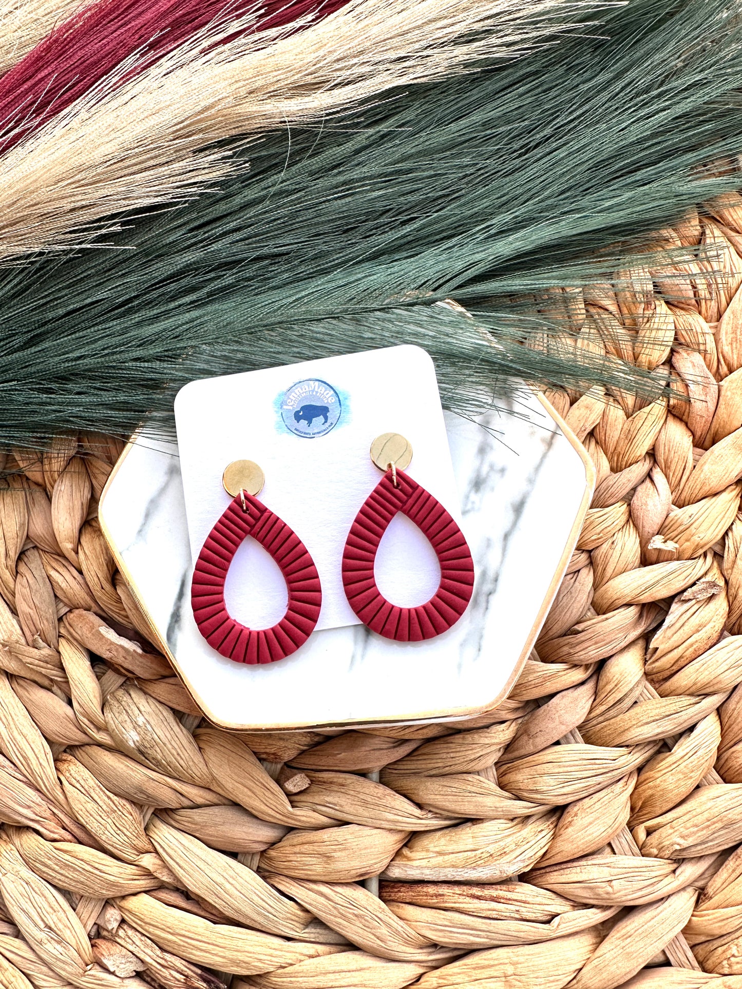 Ribbed Teardrop Earrings