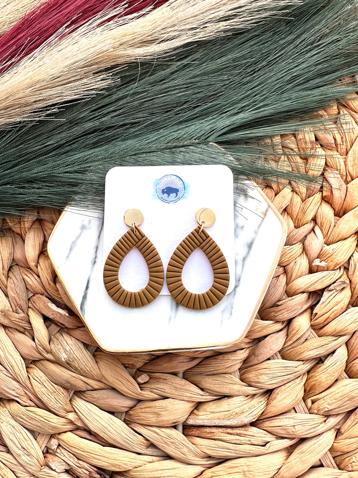 Ribbed Teardrop Earrings