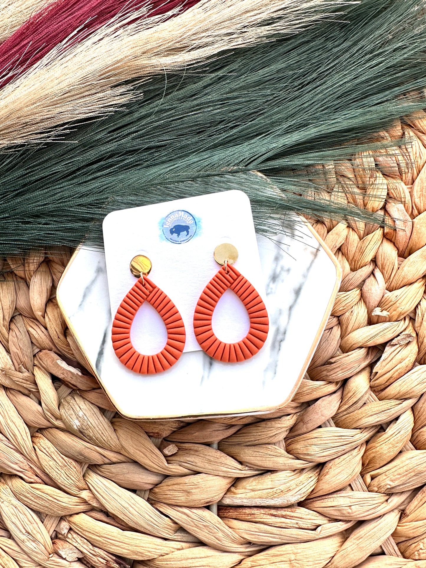 Ribbed Teardrop Earrings