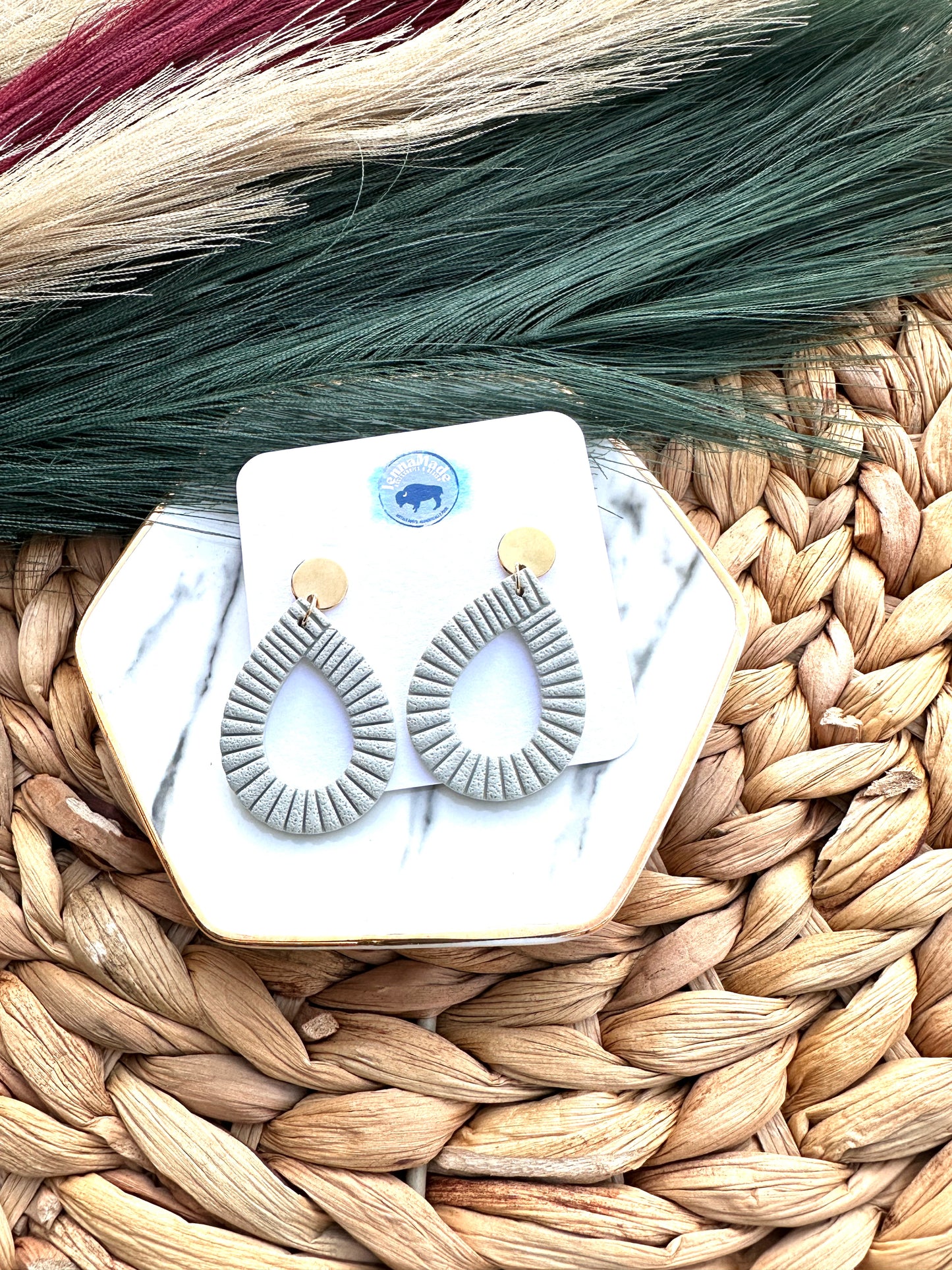 Ribbed Teardrop Earrings