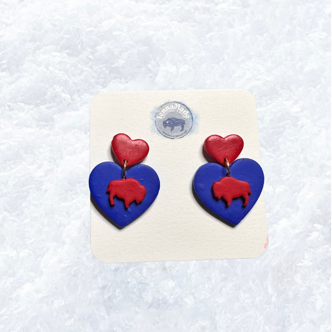 Buffalo Love Heart Post Earrings