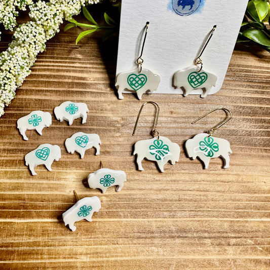 PRE-ORDER Celtic Buffalo Bison Studs or Dangles
