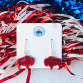 Buffalo Glitter Bison Dangles Red
