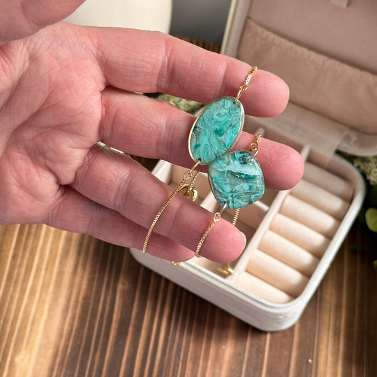 Faux Raw Emerald Bracelets