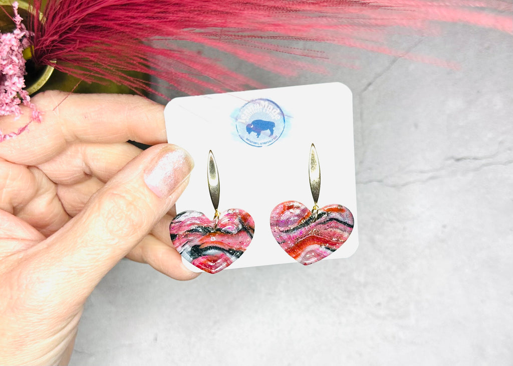 Embossed Hearts Earrings
